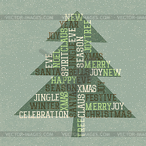 Vintage Christmas Tree - vector clipart