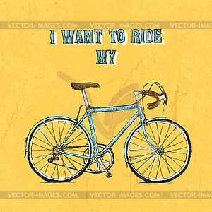 Vintage bycicle poster - vector clipart