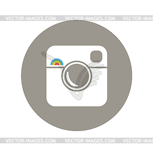 Hipster Photo Icon with Rainbow Sign - vector clip art