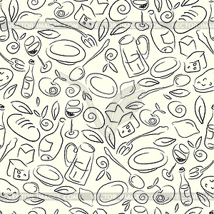 Restaurant Seamless Pattern - vector clipart