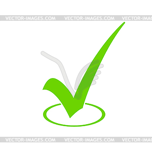 Green Check Mark Icon - vector clipart