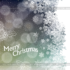 Merry Christmas Snowflakes Background with Side - vector clip art