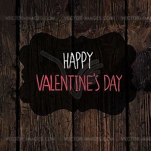 Valentines Greetings on Wooden Texture - vector clipart