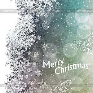 Merry Christmas Snowflakes Background with Side - vector clipart