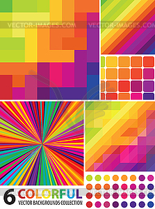 Multi-colored Abstract Backgrounds Collection - vector clip art