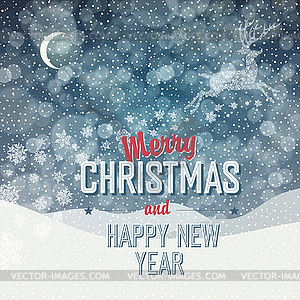 Merry Christmas Card. Calm Winter Scene - vector EPS clipart