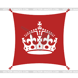 Keep Calm Crown Symbol on Cushion - vector clipart