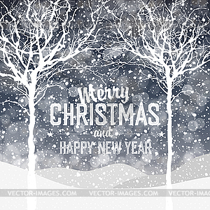 Falling Snow. Christmas Background with Text - vector image