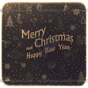 Vintage Merry Christmas Card Design - vector clipart / vector image