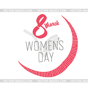 8 March, Women`s Day Card - vector clipart