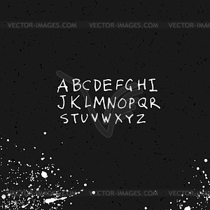 Alphabet Hand-drawn with Ink Splash and Paper - vector clipart