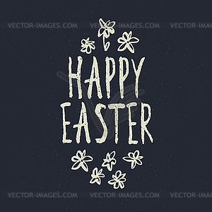 Easter Retro Card Design. , grunge calligraphic - stock vector clipart