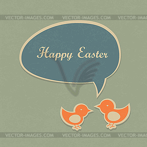 Easter Retro Card Design - vector image