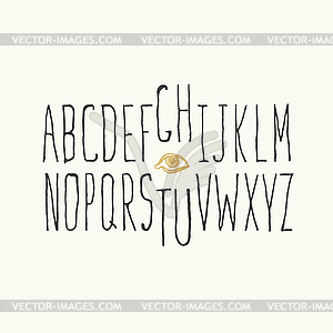 Thin Hipster Alphabet Hand-drawn - vector image