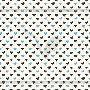 Seamless hearts pattern textured - vector EPS clipart