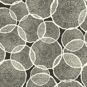 Tree Rings Pattern Seamless - vector clipart