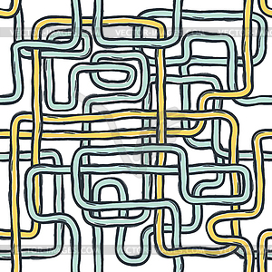 Tangled pipes. Seamless Pattern, Hand-drawn - vector image