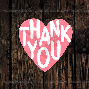 Thank You Card With Heart Label - vector clip art