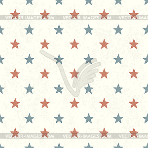 Red and Blue Stars on Textured Background. - vector clipart