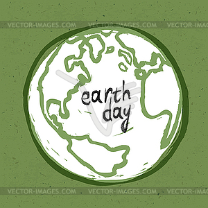 Earth day poster. On recycled paper texture - vector image