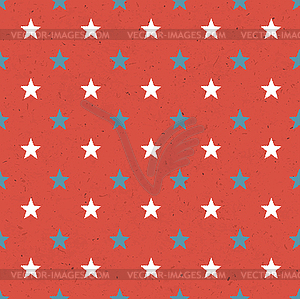 Seamless Stars Pattern On Red Paper Texture - vector clipart / vector image