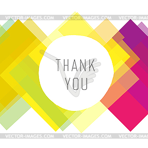 Thank you card colorful - vector clip art