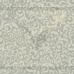 Seamless Vintage Floral Pattern. With Grunge - vector image