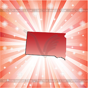 Red South Dakota - royalty-free vector clipart