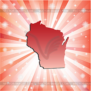 Red Wisconsin - color vector clipart