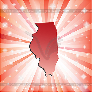 Red Illinois - vector image