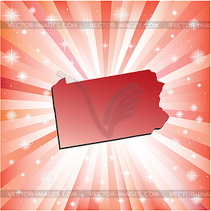 Red Pennsylvania - color vector clipart