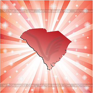 Красный Южная Каролина - векторный графический клипарт