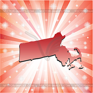 Red Massachusetts - vector clipart / vector image