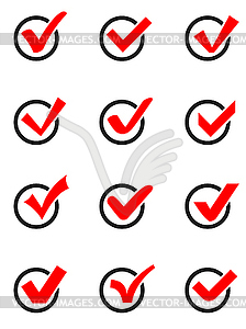 Check mark icons - royalty-free vector clipart
