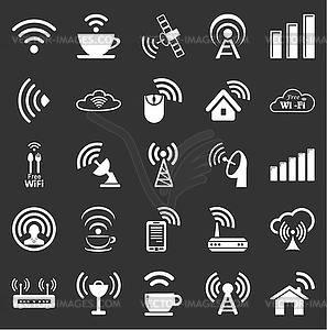 Набор двадцати пяти WiFi икон - изображение в формате EPS