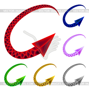 Colored arrows imitating snake - vector image