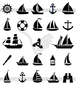 Sailboat symbol set - vector image