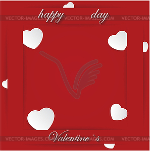 Card for Valentine`s Day on Red Background - vector clipart