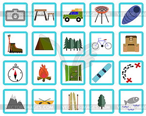 Vacation, Recreation & Travel, icons set - vector clipart