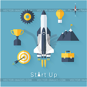 Concept of new business project startup - vector EPS clipart