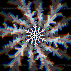 Christmas snowflake sign with aberrations - vector EPS clipart