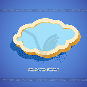 Retro card with cloud sign - vector image