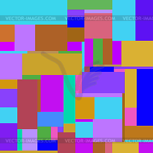 Квартира красочные картины с хаотическими прямоугольников - векторная иллюстрация