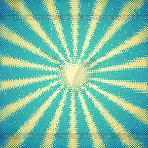 Vintage card with halftone sun rays - stock vector clipart