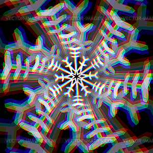 Christmas snowflake sign with aberrations - vector clip art
