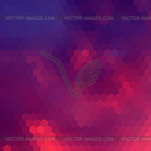 Sundown themed background with hex grid - vector clipart