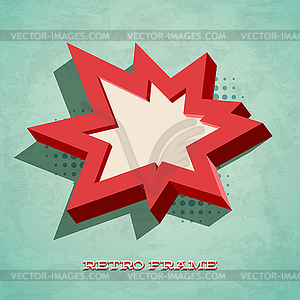 Retro card with explosion sign - vector clipart