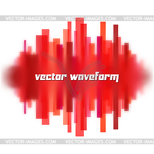 Blurred waveform made of lines - vector clip art