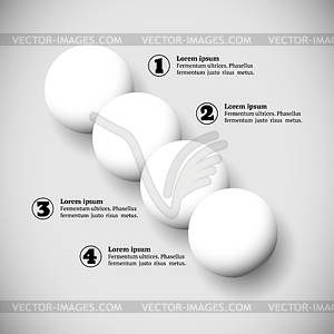 Infographics with group of flying balls - vector image