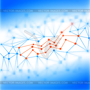 Abstract blurred infographic with connected lines - royalty-free vector image